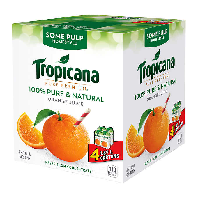 Image of Tropicana Homestyle Orange Juice, Some Pulp, 4x1.89L