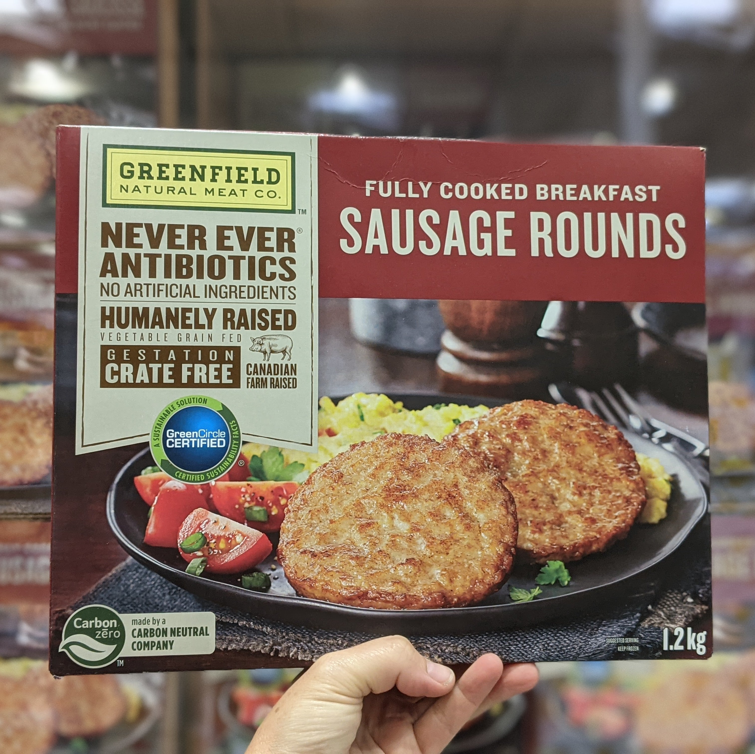 Greenfield Pork Sausage Rounds 1 x 1.2 Kilos Shipped to Nunavut The Northern Shopper