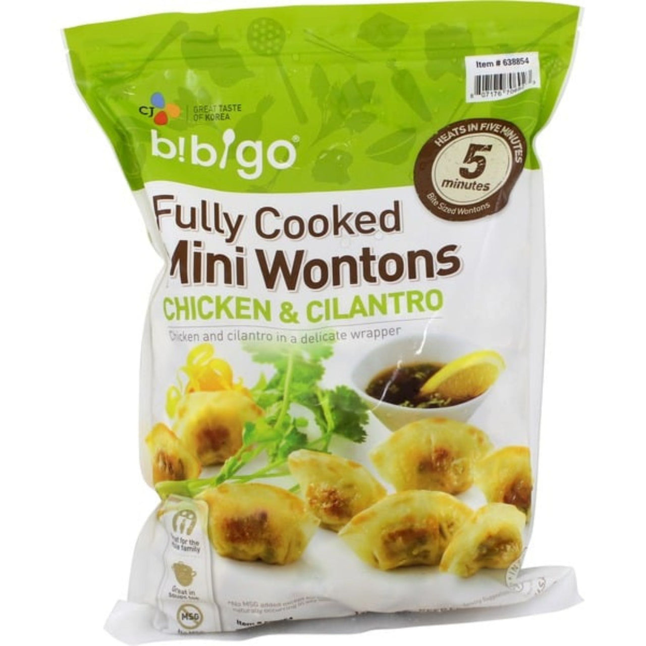 Image of Bibigo Fully Cooked Mini Wonton Chicken & Cilantro - 1 x 1.36 Kilos