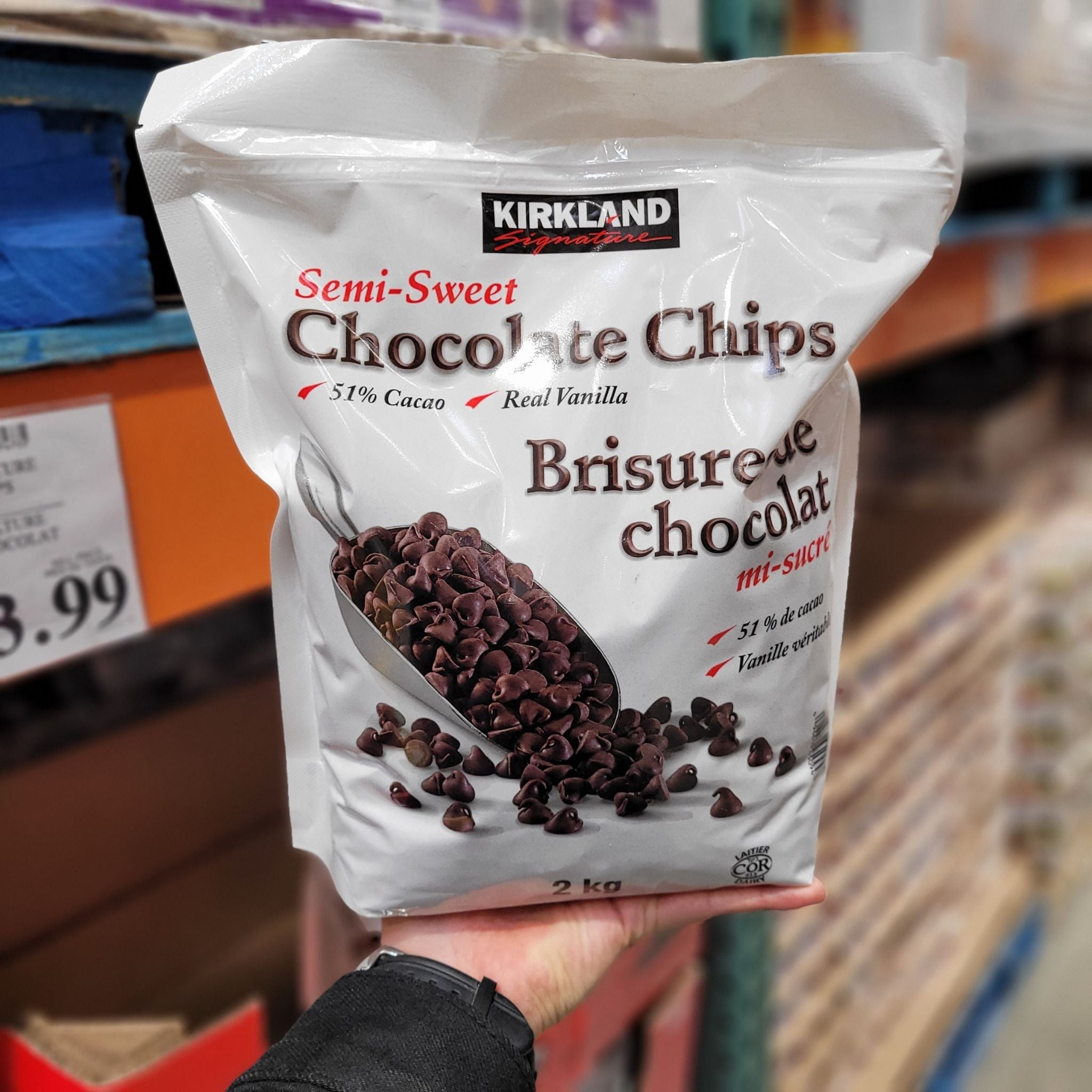 Kirkland Chocolate Chips 2kg 1 x 2 Kilos Shipped to Nunavut The