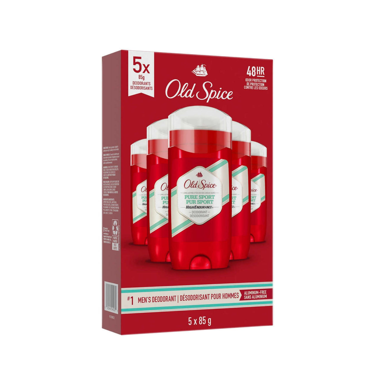 Image of Old Spice High Endurance Pure Sport Deodorant 5x85g - 5 x 85 Grams
