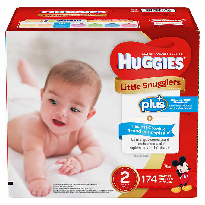 Image of Huggies Little Snuggle, Size 2 Diapers, 174-pack